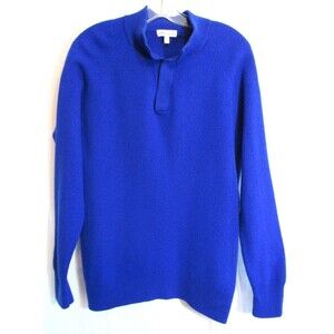 Peter Millar Blue Merino Wool Magnetic Neck Long Sleeve Sweater Size XL EUC